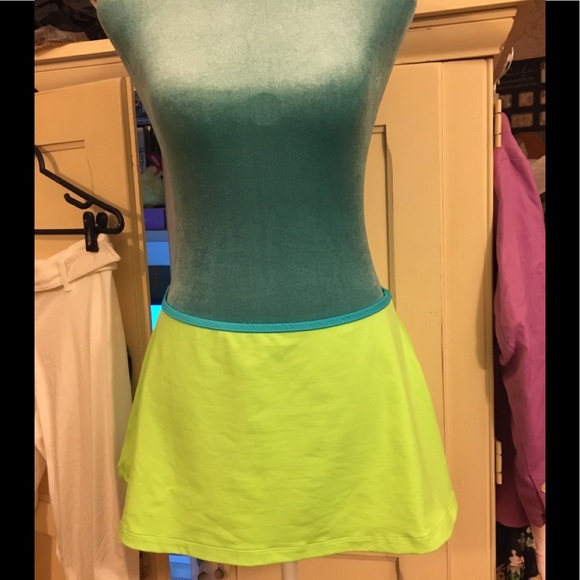 Swim Vintage Bright Green Swim Skirt W Bright Blue Trim Sm Made In Usa Poshmark